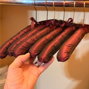 Set of Padded Satin Burgundy Hangers
